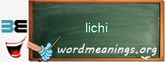 WordMeaning blackboard for lichi